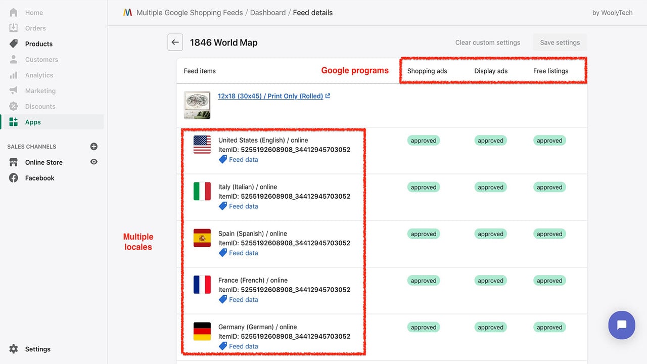 Get your products on all Google programs, in multiple languages