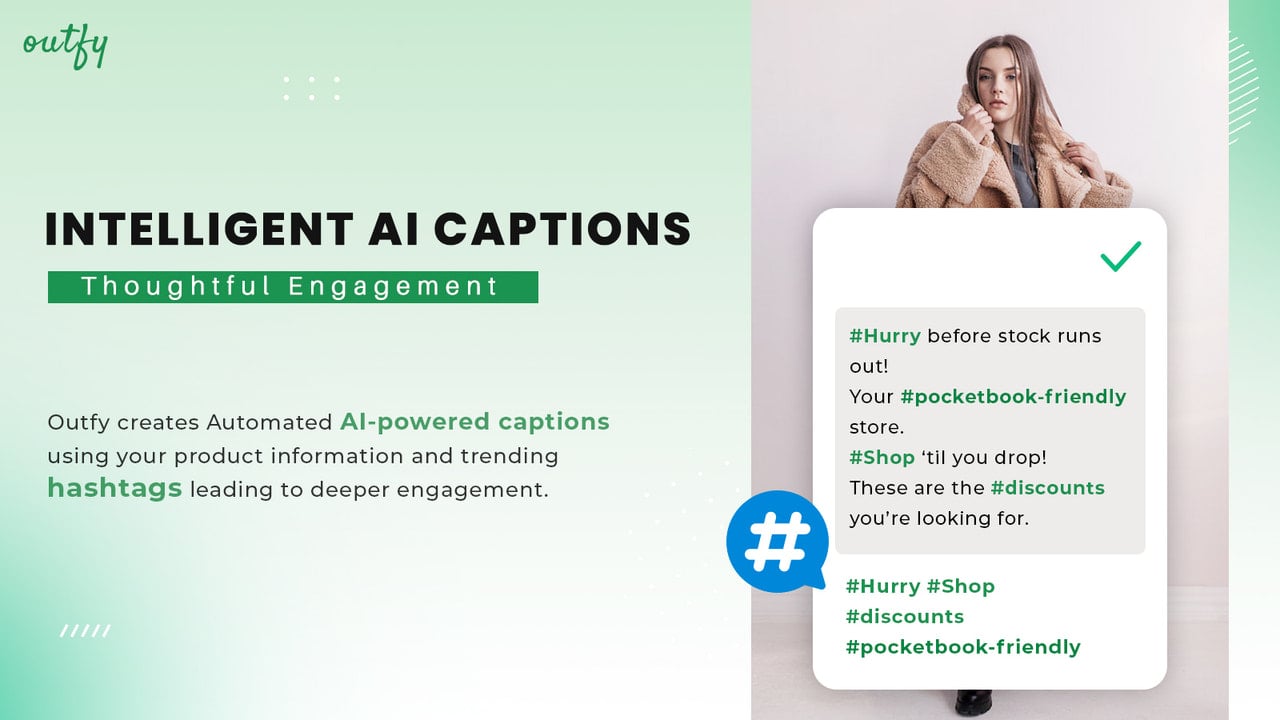 Automated AI captions and trending hashtags