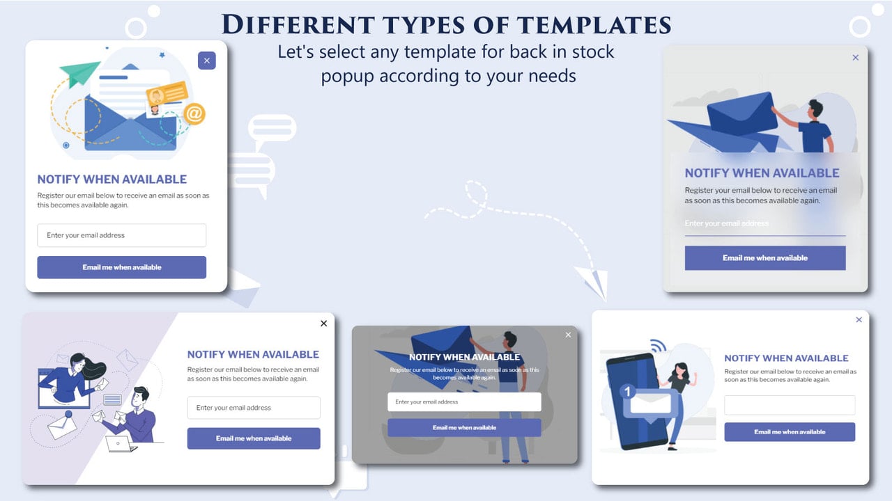 Multiple popup templates