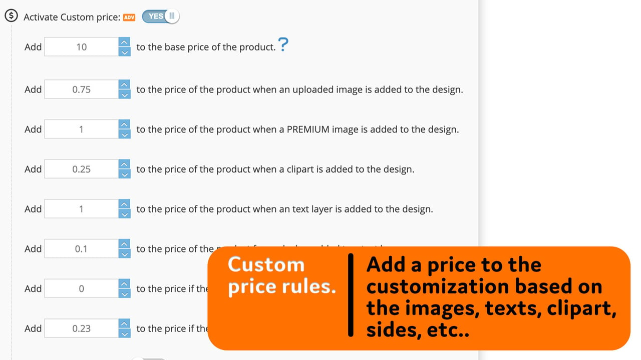 Qstomizer Custom price rules