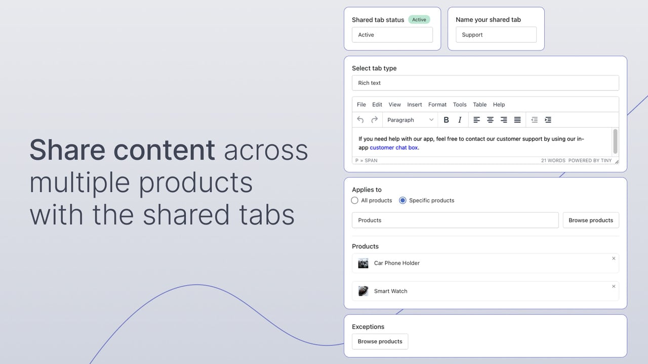 Share content with shared tab or multiple tabs