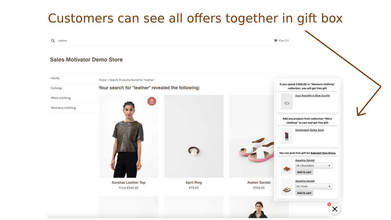 Customers can see all offers together in gift box
