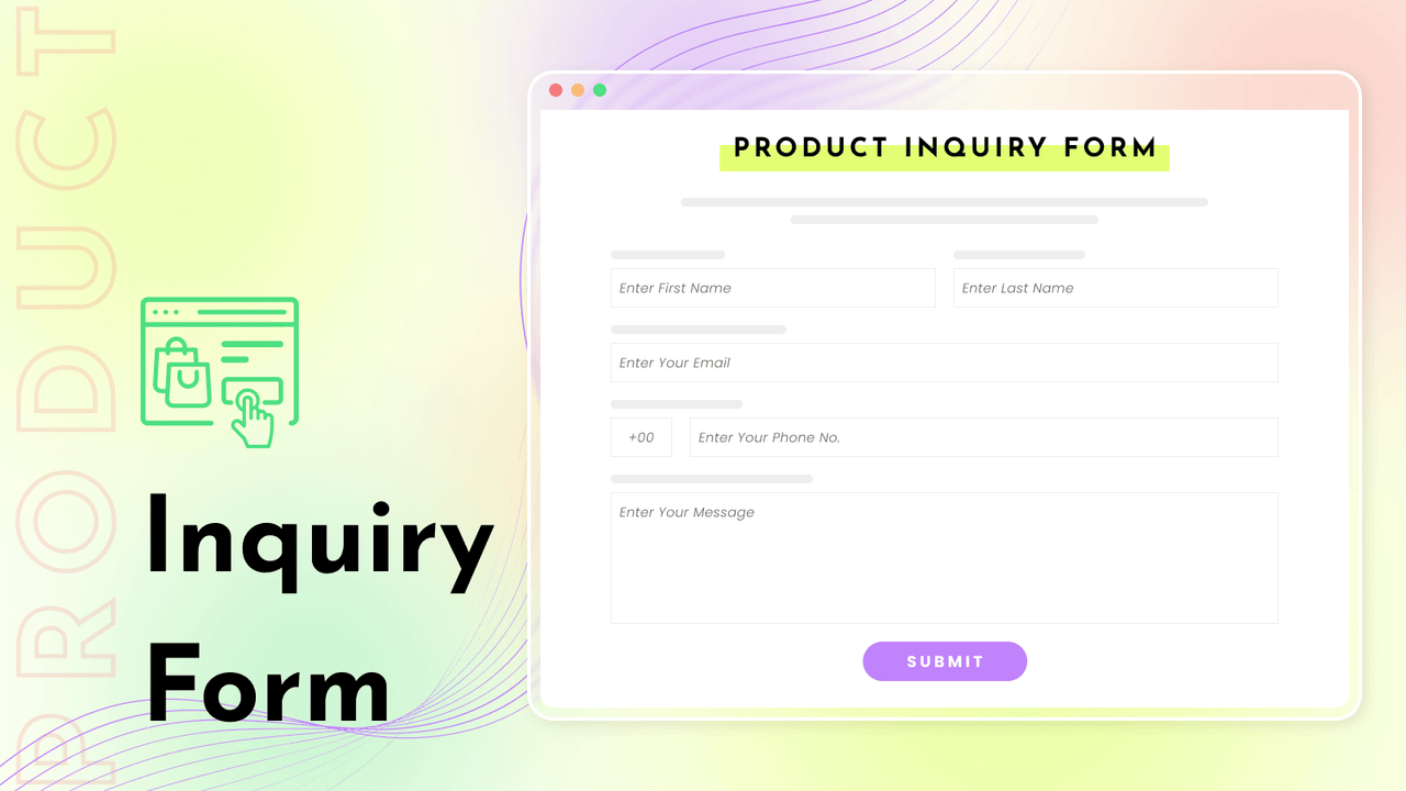 Product Inquiry form on product page