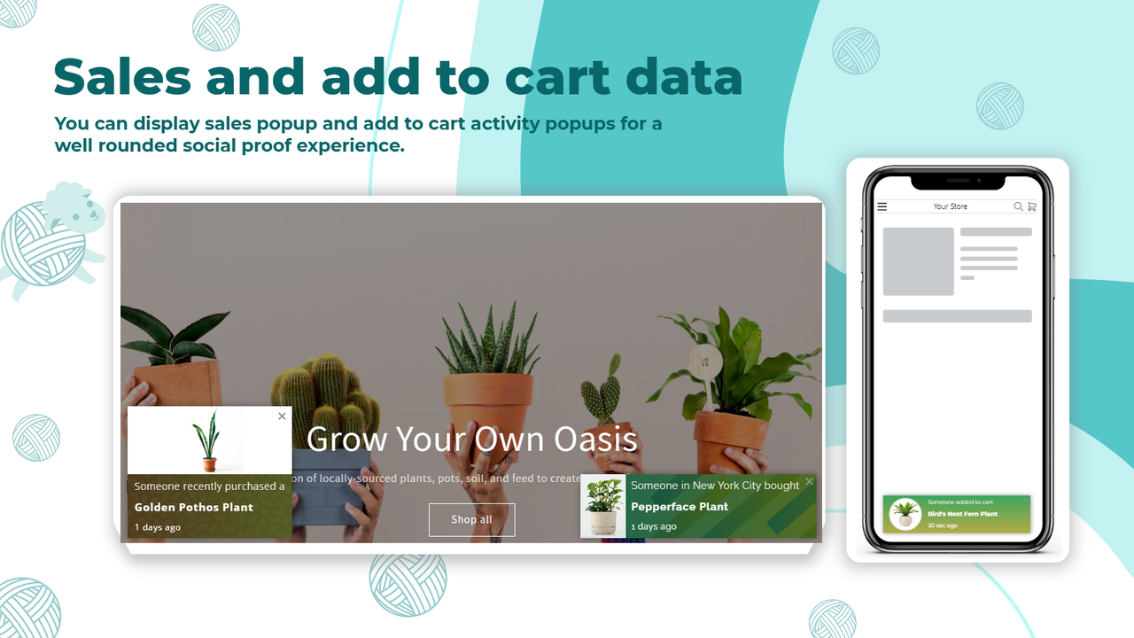 Display popups with both sales and add to cart data