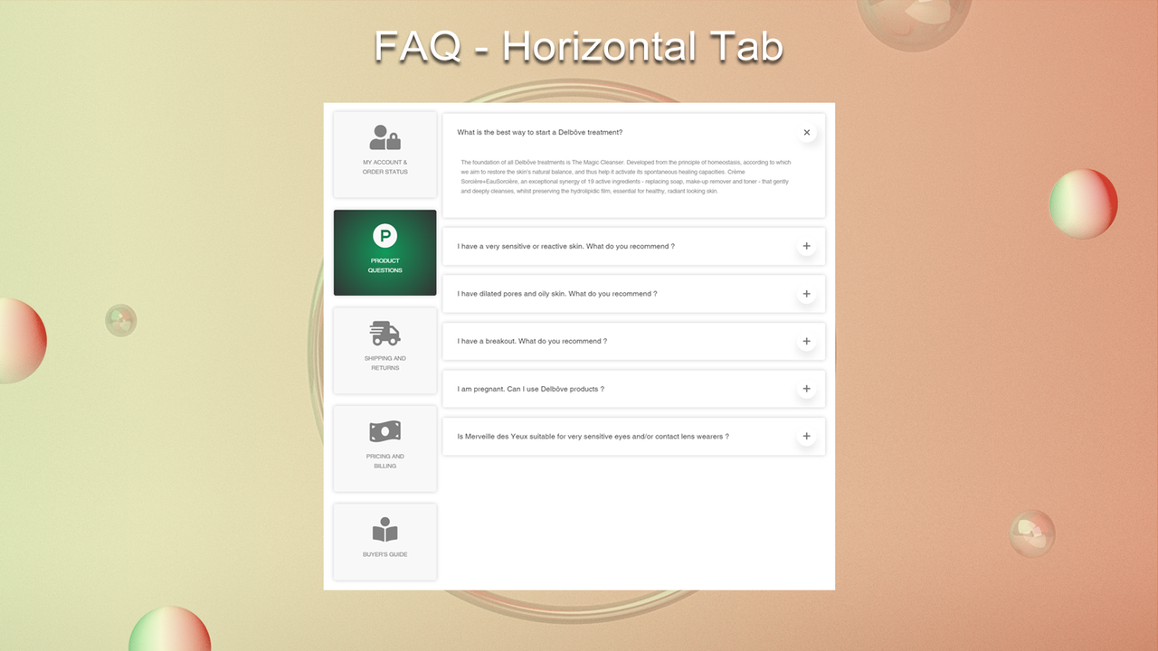 FAQ - Horizontal Tab