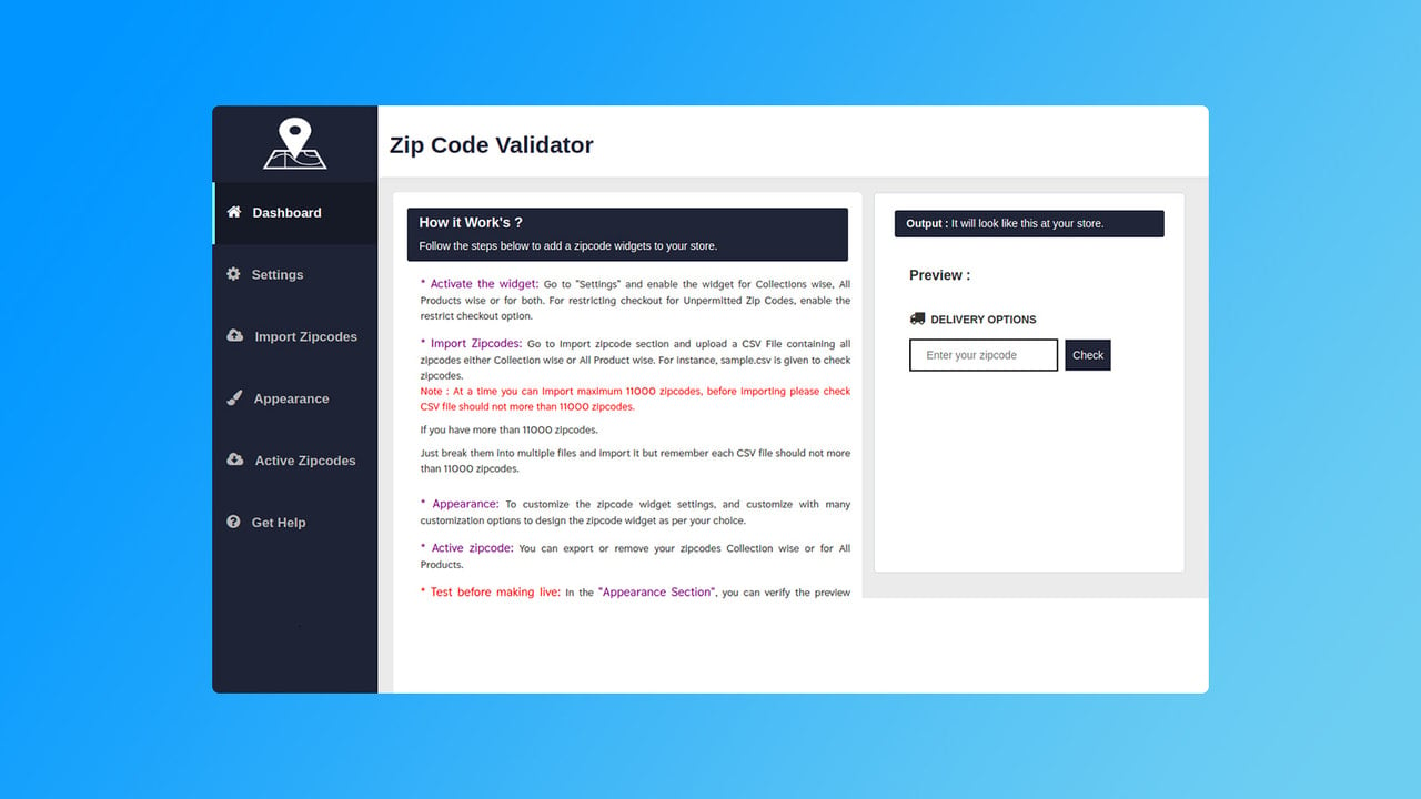 Zip Code Validator