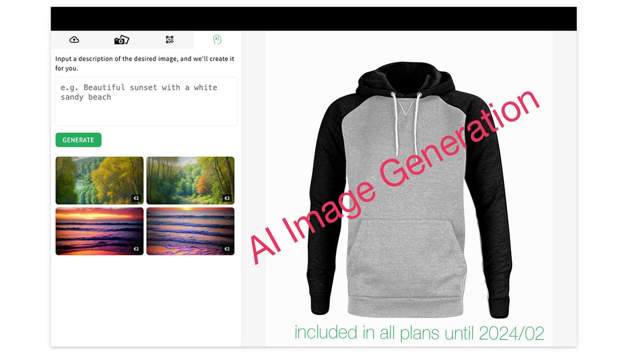 AI Image generation included in all plans until 2024/02