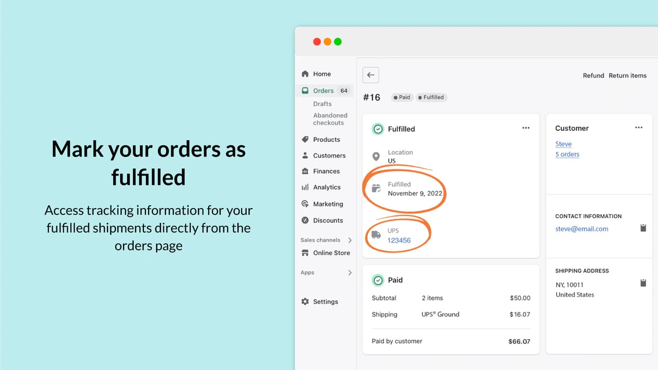 Automatically mark your order as fulfilled with tracking details