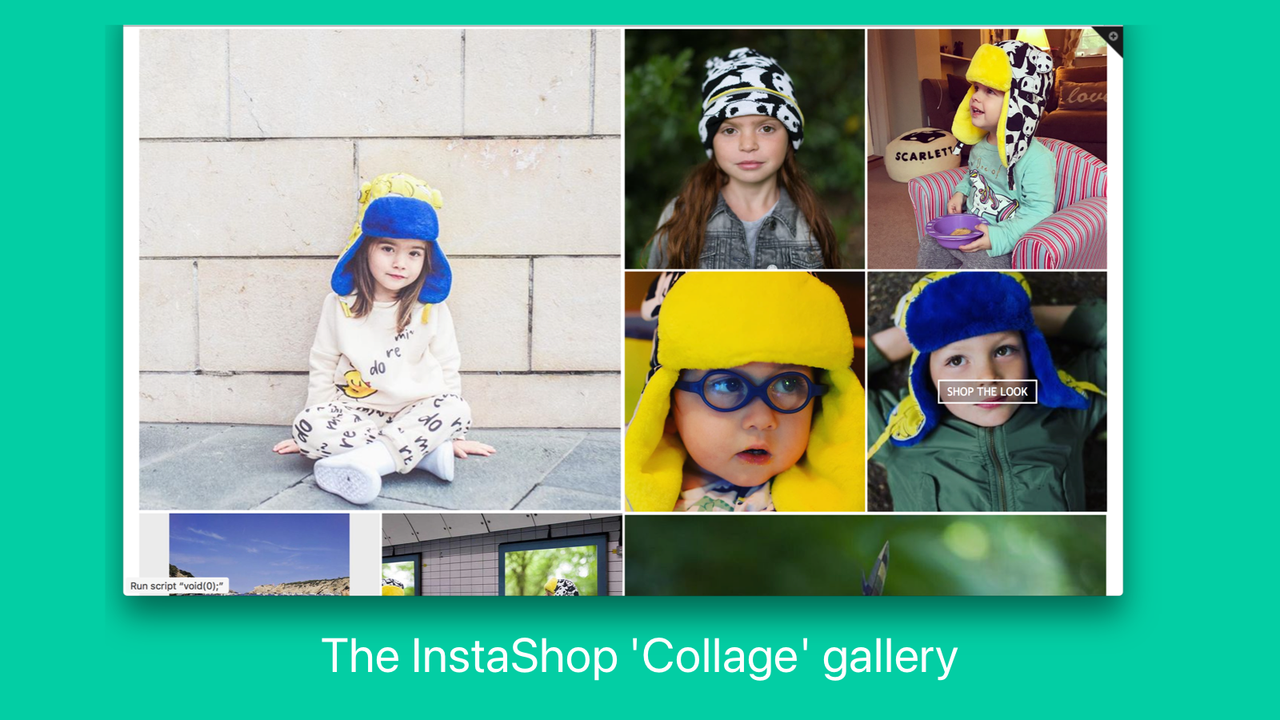 InstaShop's 'Collage' gallery layout.