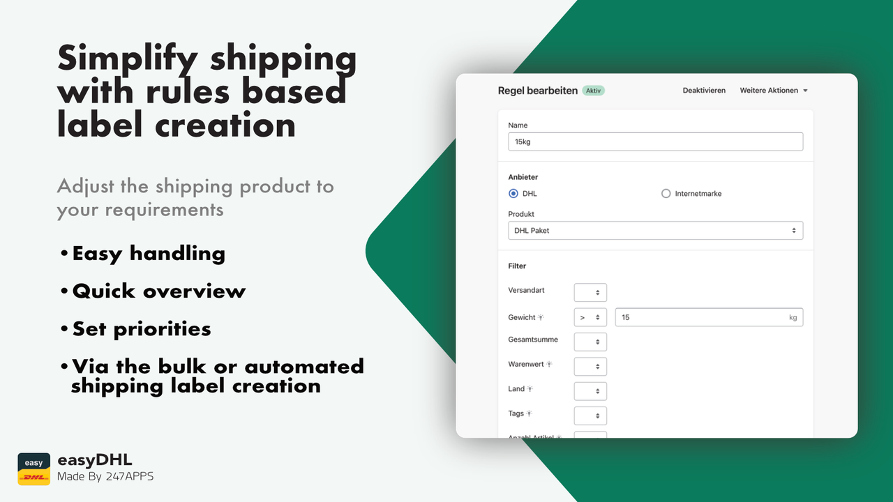 Simplify the shipping with rule based label creation