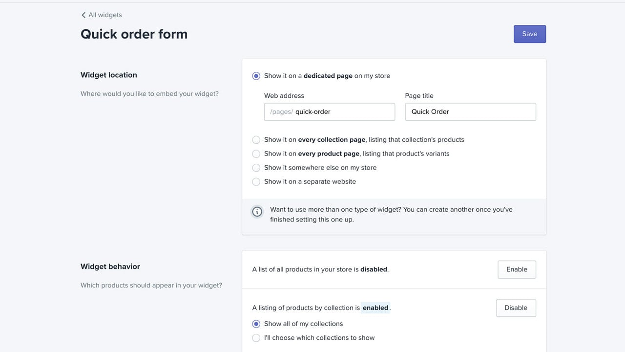 Editing an InstaBuy quick order form