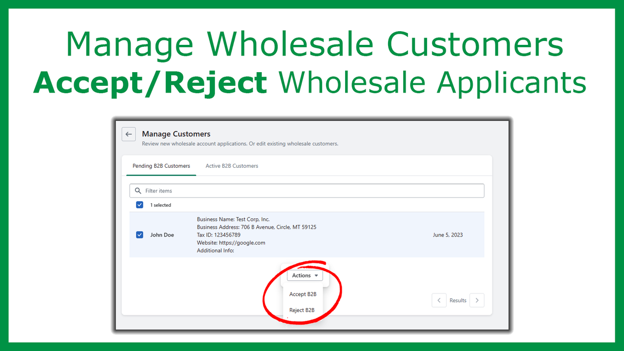 accept reject wholesale applicants