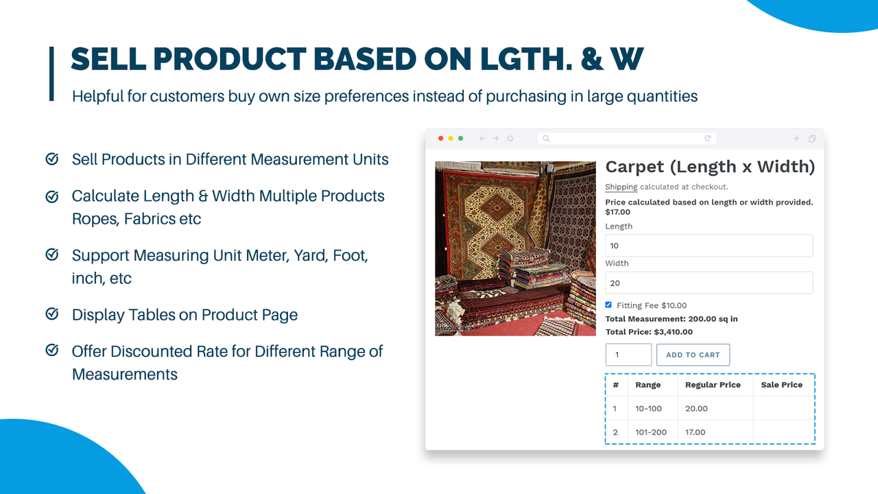 Adds Pricing Calculator to Product Pages