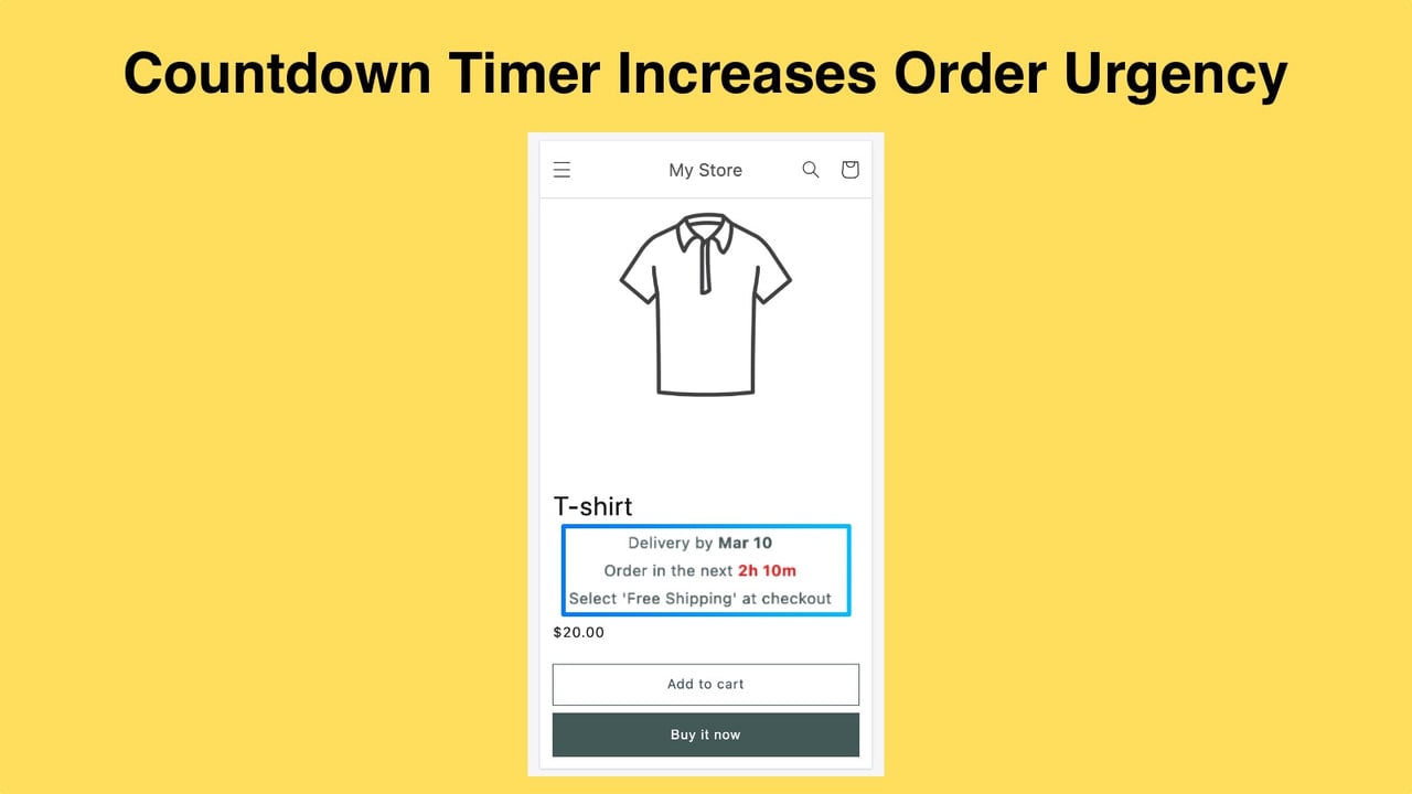 Countdown Timer Increases Order Urgency