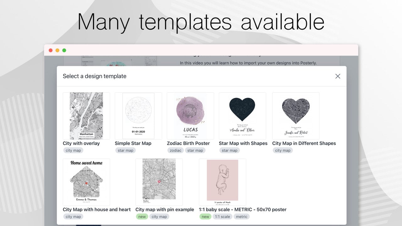 Choose from our design templates or add your own