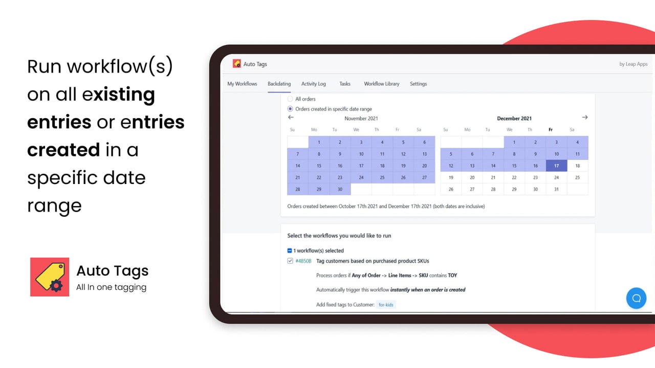 Backdate workflows to tag existing entries