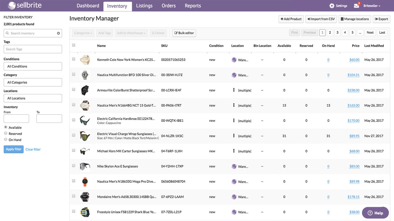 Sellbrite Inventory Manager