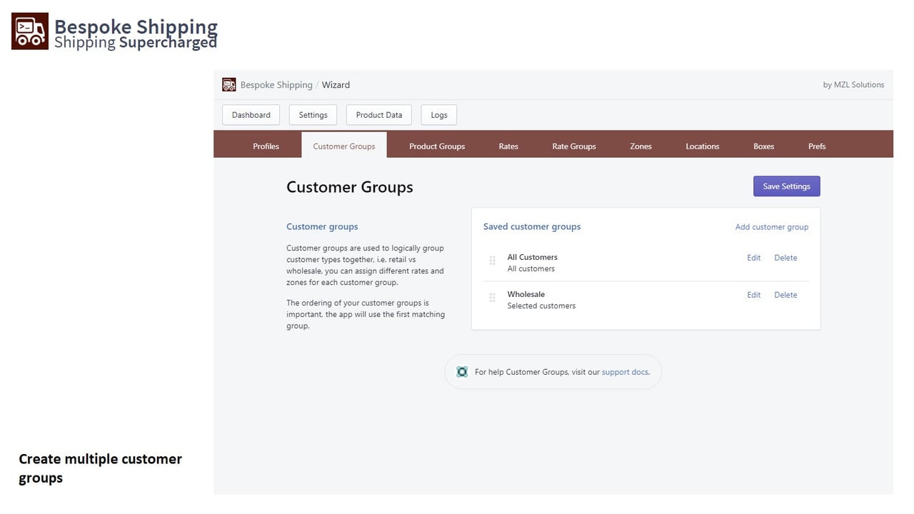 Create multiple customer groups