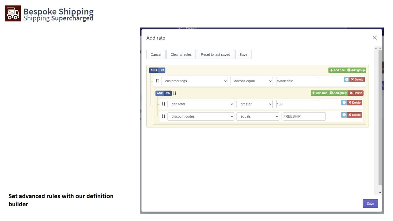 Create advanced shipping rules