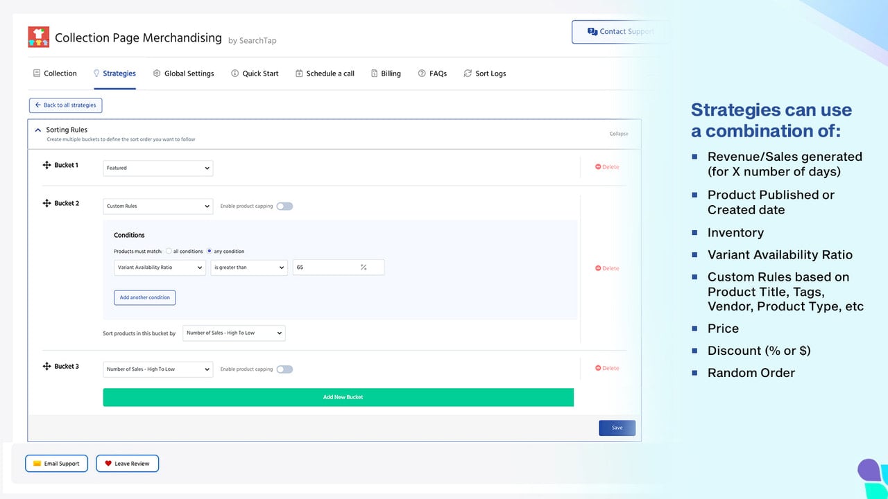 Custom strategy with multi-segment sorting rules