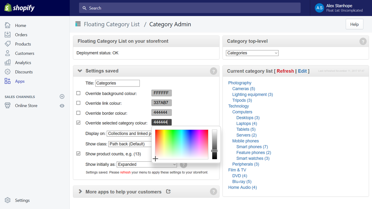 Tick-and-click admin interface is easy to use