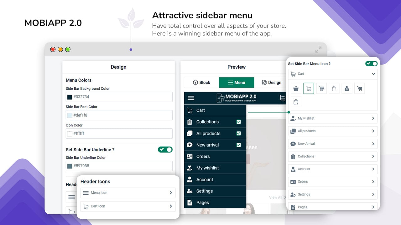 attractive sidebar menu