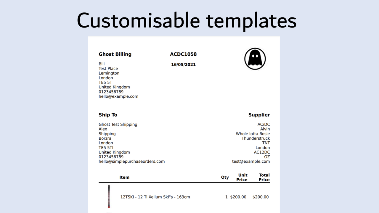 customisable templates