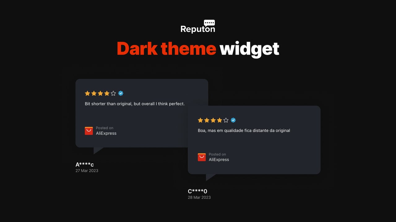 aliexpress reviews carousel widget