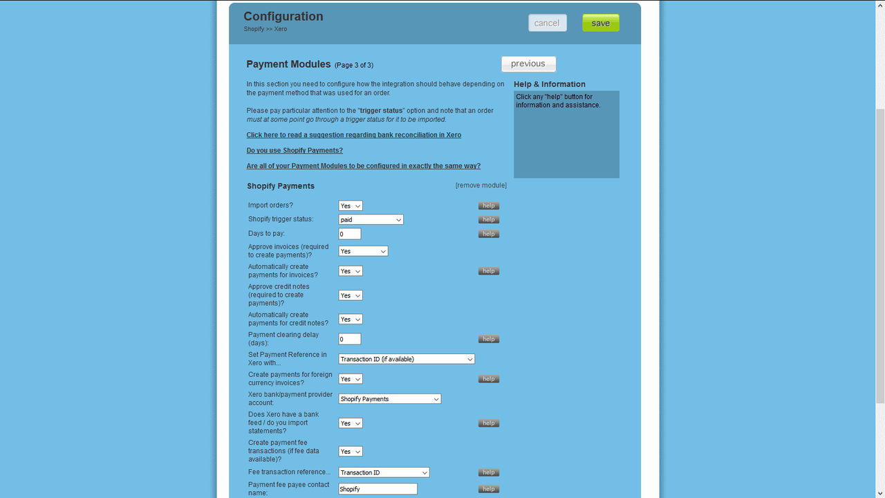 Payment Method Configuration