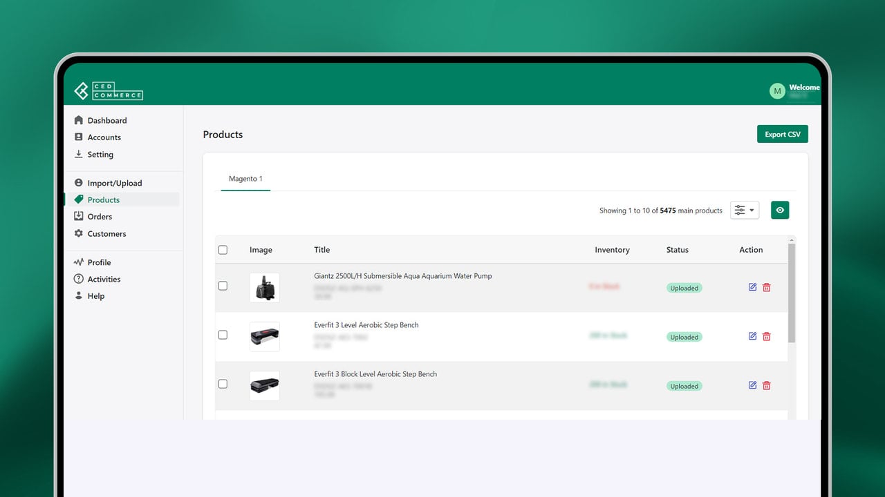 Product grid in importer app