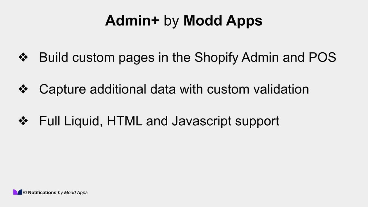 Admin+ customizes the Shopify admin panel and POS