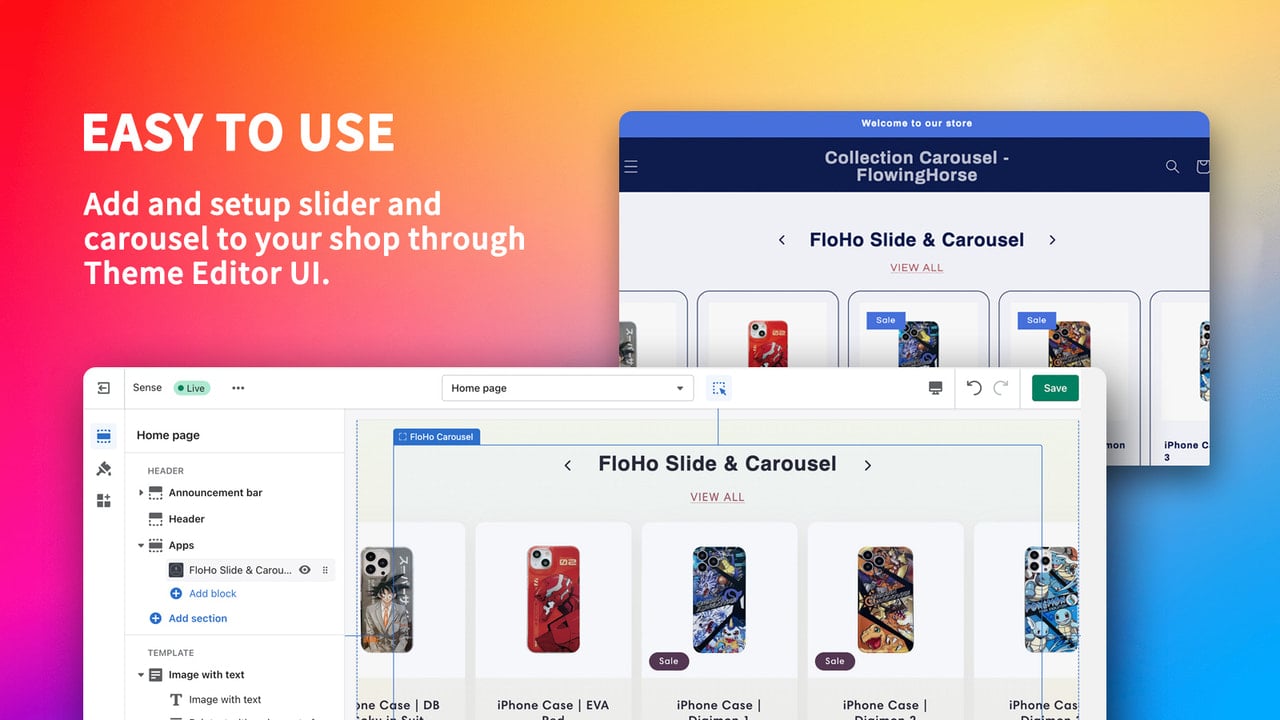 FloHo Product Carousel - Easy to use