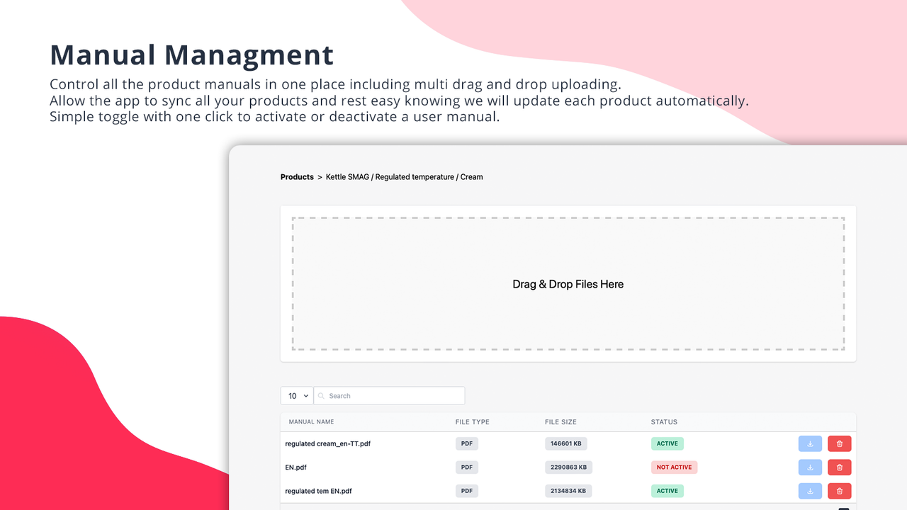 Manual Upload & Management Page