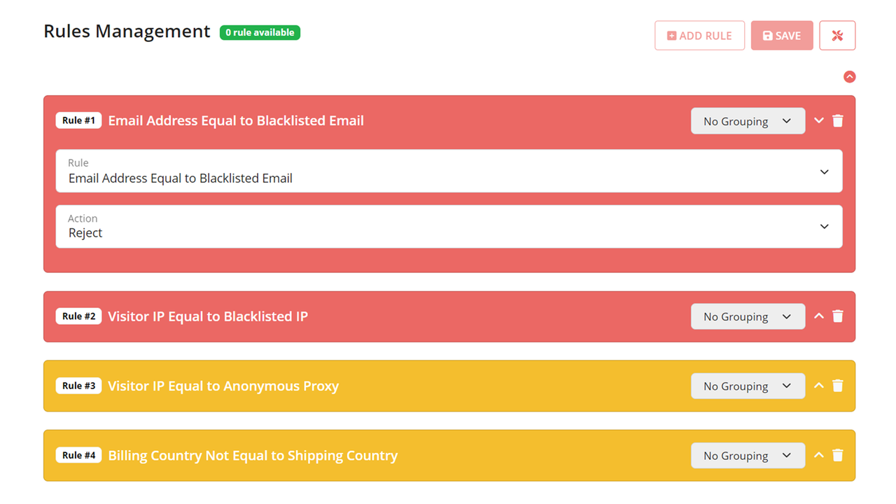 Customize your fraud validation rules