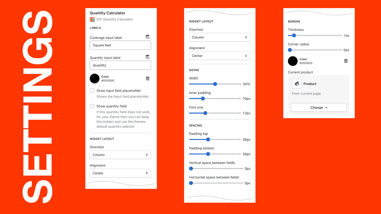 Quantity Calculator Settings