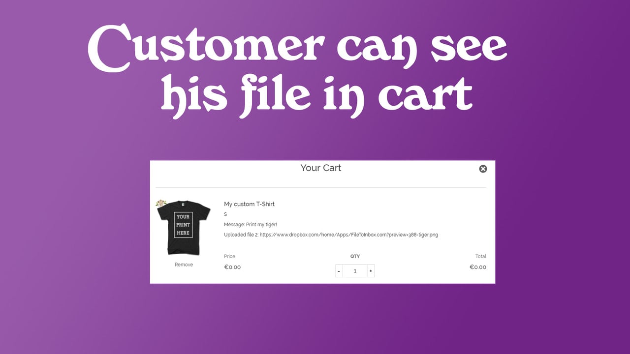 Files are added to the cart