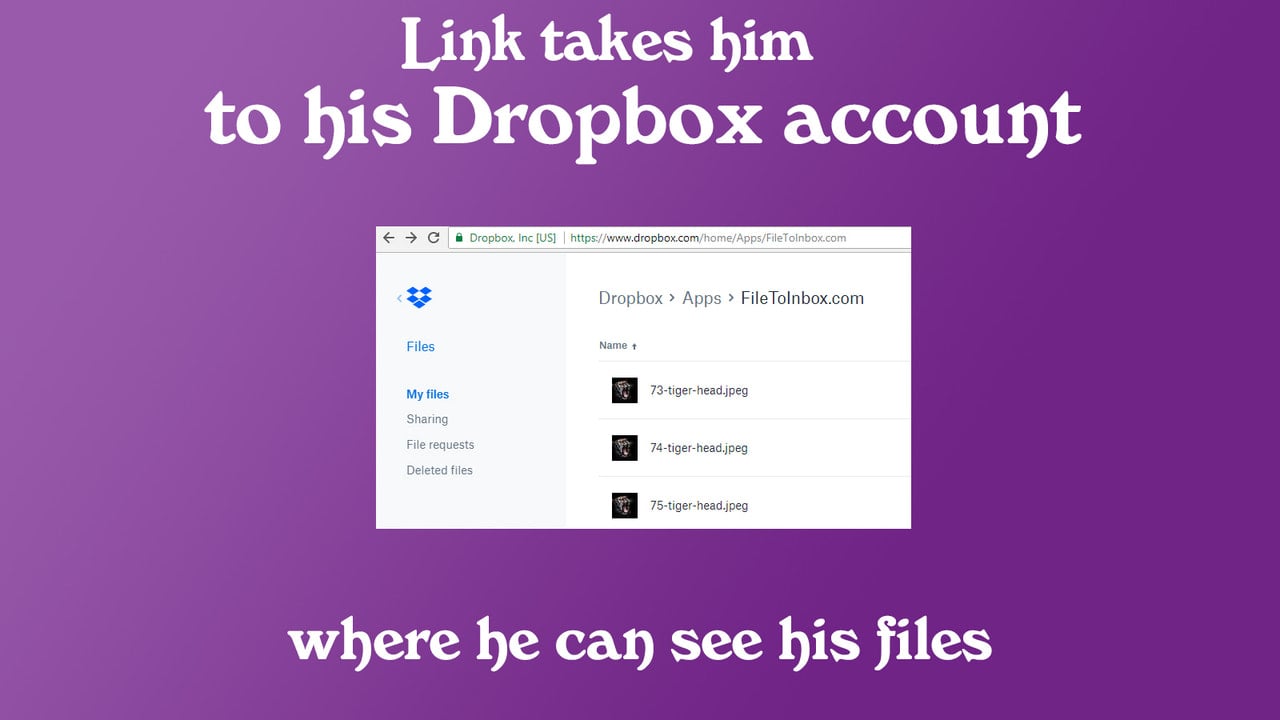 Link to Dropbox account to the file upload