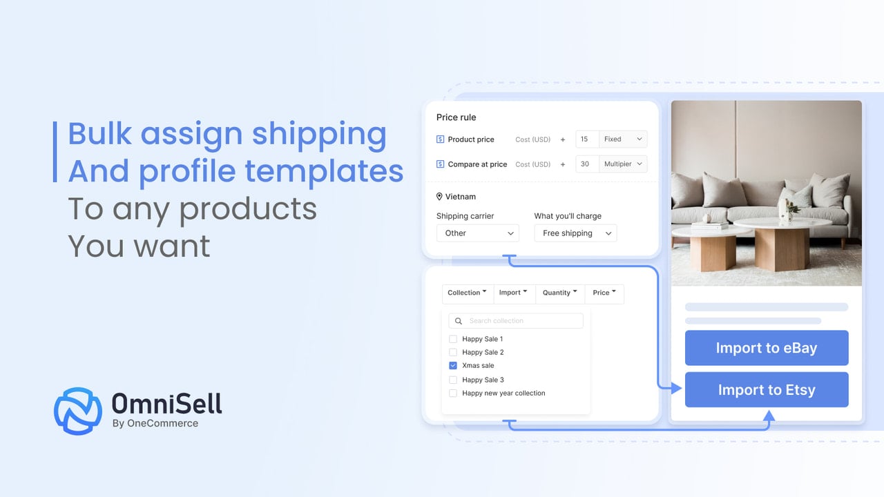 Bulk assign Shipping and Profile templates to any products