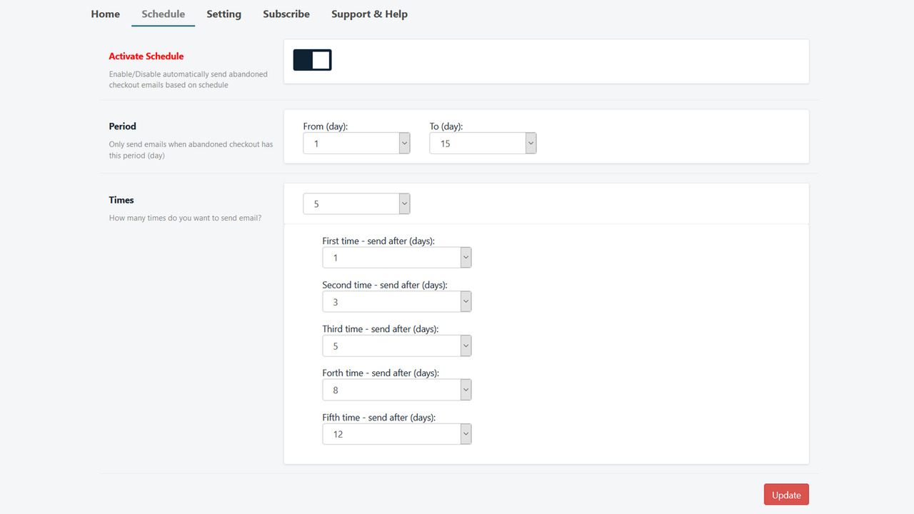 Schedule setting