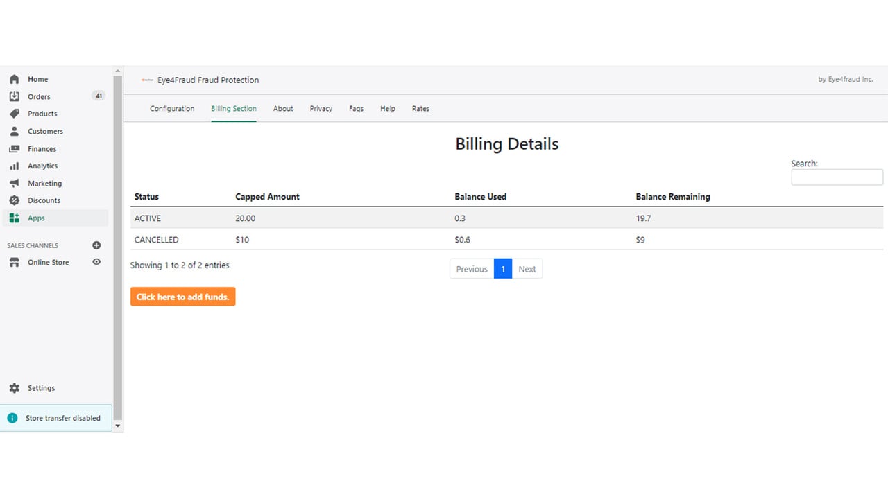 BILLING DASHBOARD