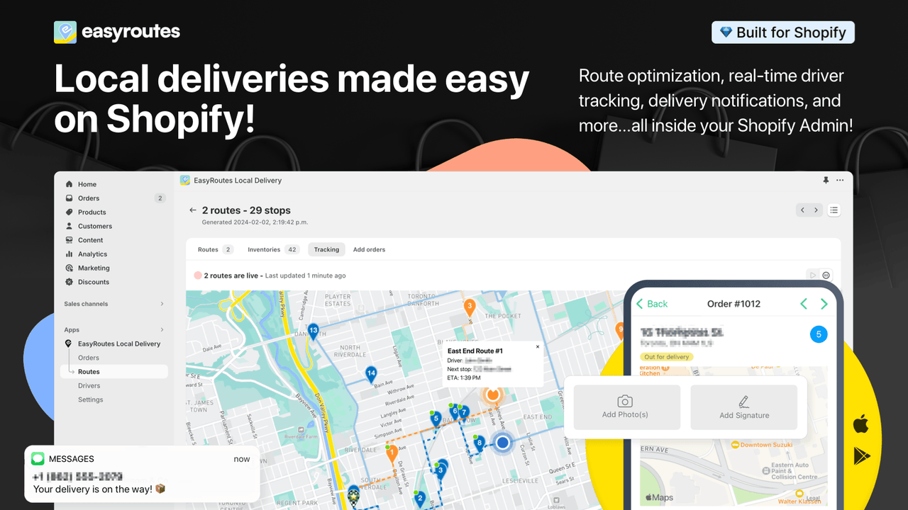 Plan optimized delivery routes, assign and schedule deliveries