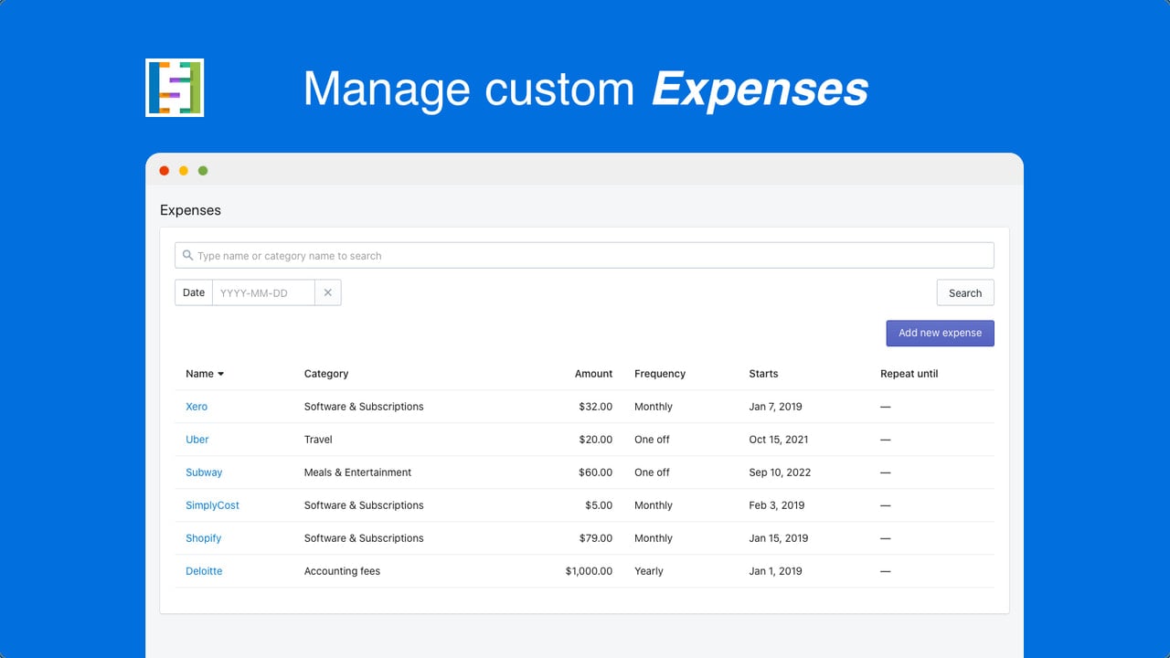 SimplyCost - Profit Tracking: Manage custom expenses