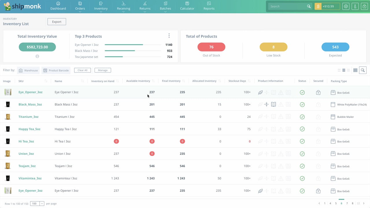 Inventory Management Dashboard