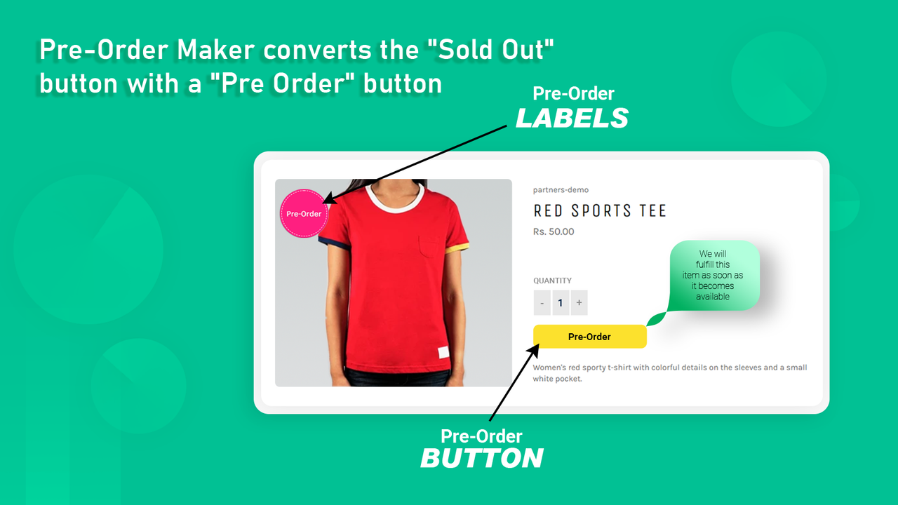 PreVue: Pre Order Products button on product page