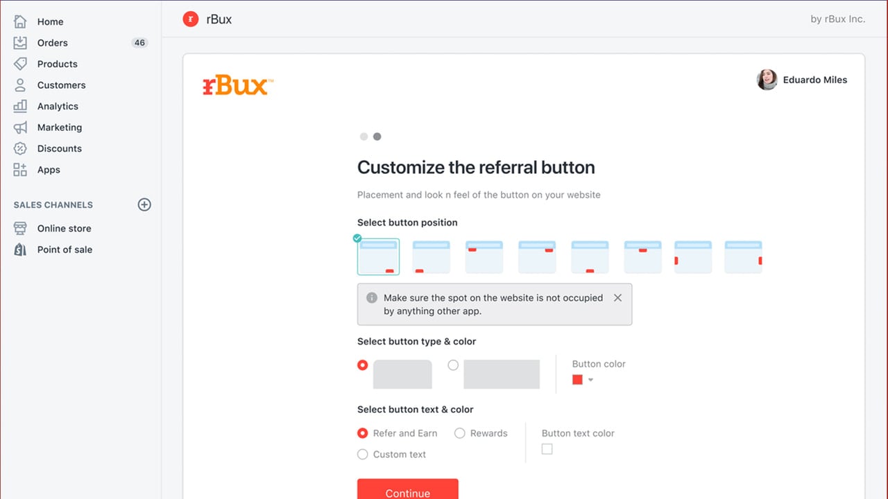 Customize the on-page referral tool for your brand.