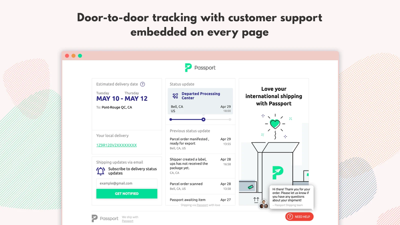 Track parcels from door to door