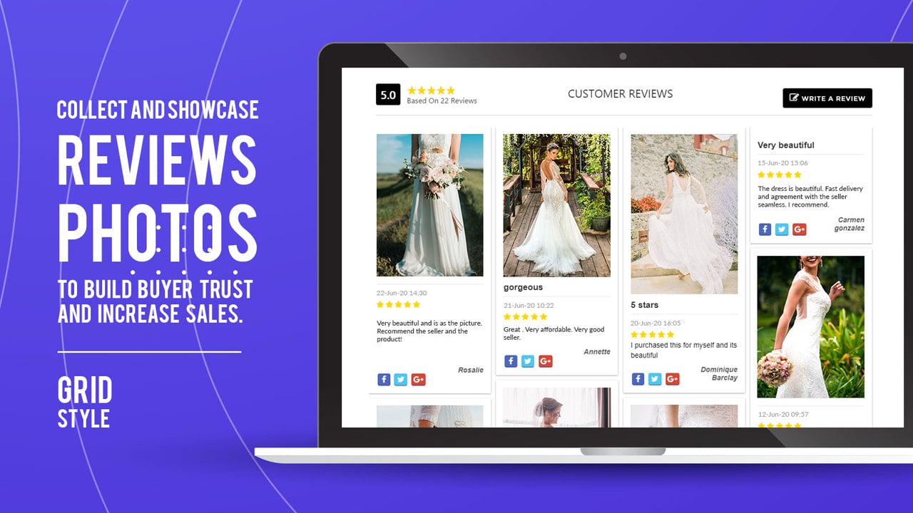 Grid Layout - Reviews - Product reviews - photo reviews