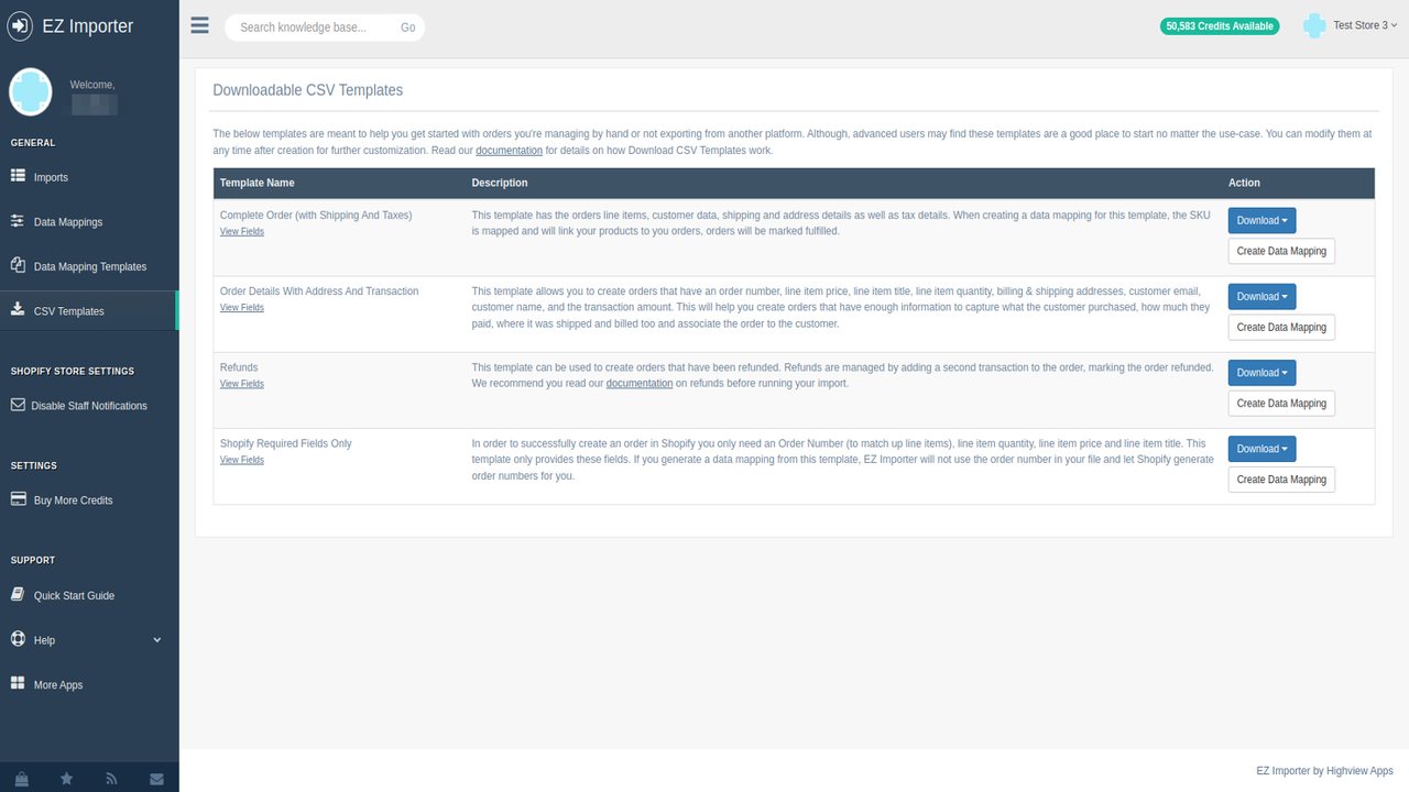 Create a custom CSV file with our CSV templates.