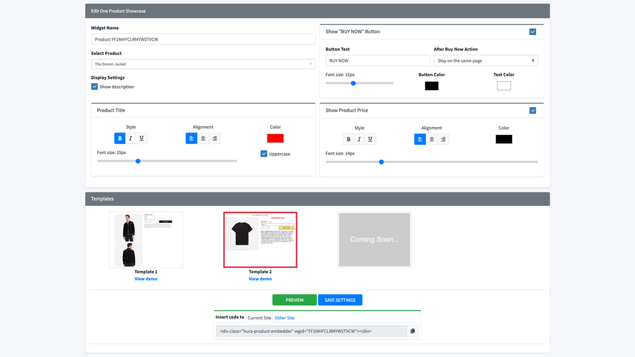 Hura Product Showcase Builder: One Product