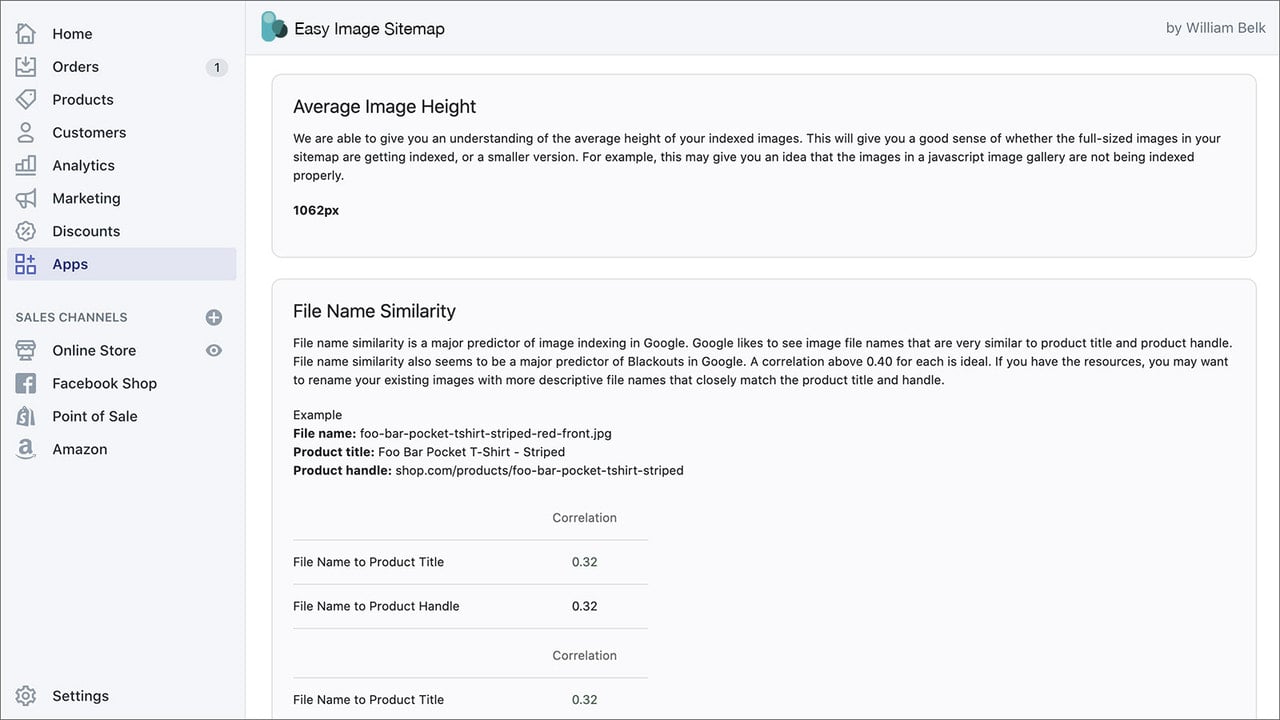 Image Sitemap for Shopify Screenshot